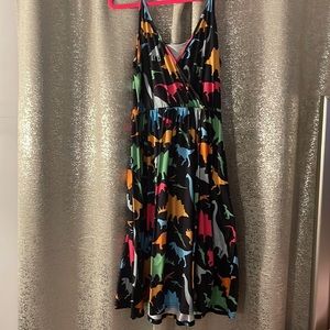 Navy blue tank top dinosaur dress